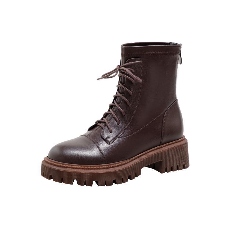 Thick-soled Martin Boots Women's British Style Was Thin And Short - Lotus Lane