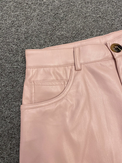 Women's Casual Niche Leisure Commute Leather High Waist Straight Shorts - Lotus Lane