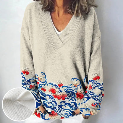 Creative V-neck Line Sweater Sweater - Lotus Lane