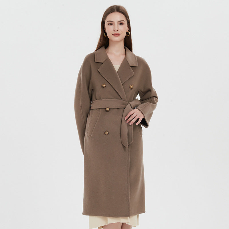 Reversible Cashmere Coat Women's Mid-length - Lotus Lane