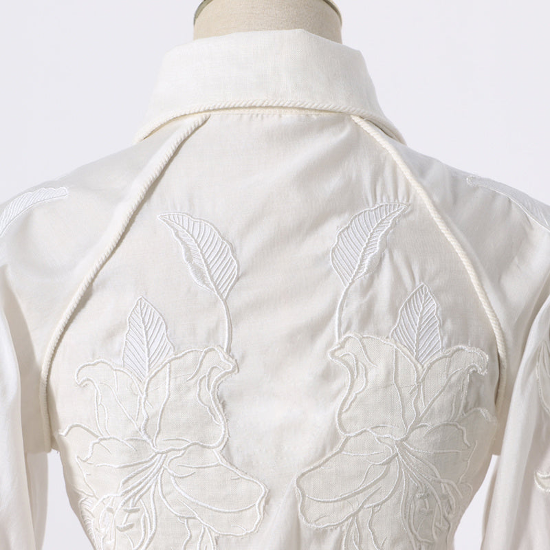 Lace embroidered shirt - Lotus Lane