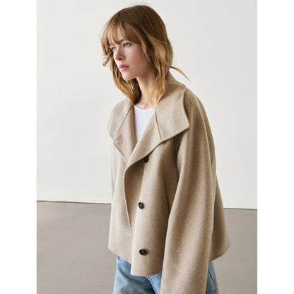 Wool Blend Turtleneck Coat Single Breasted Casual - Lotus Lane