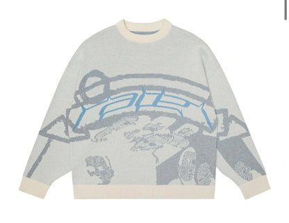 Street Print Sweater For Women - Lotus Lane