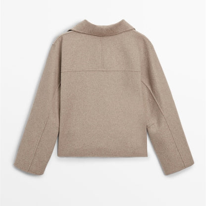 Wool Blend Turtleneck Coat Single Breasted Casual - Lotus Lane