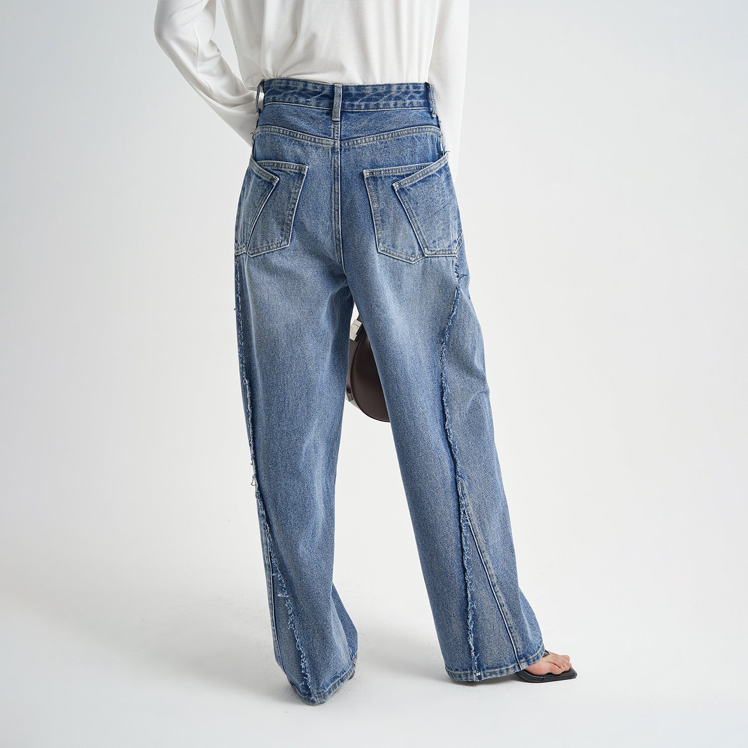 Blue Washed Loose Jeans High-end Women's Trousers High-grade - Lotus Lane