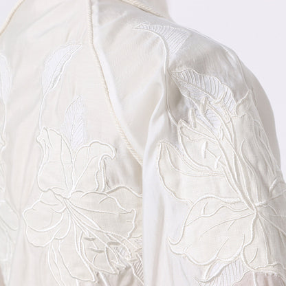 Lace embroidered shirt - Lotus Lane