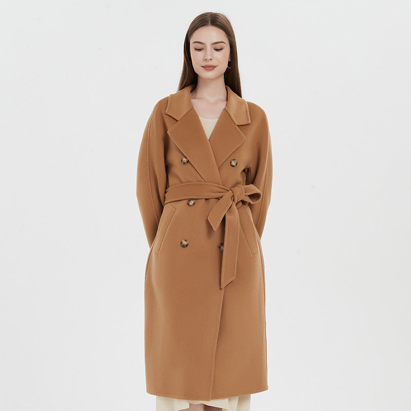 Reversible Cashmere Coat Women's Mid-length - Lotus Lane