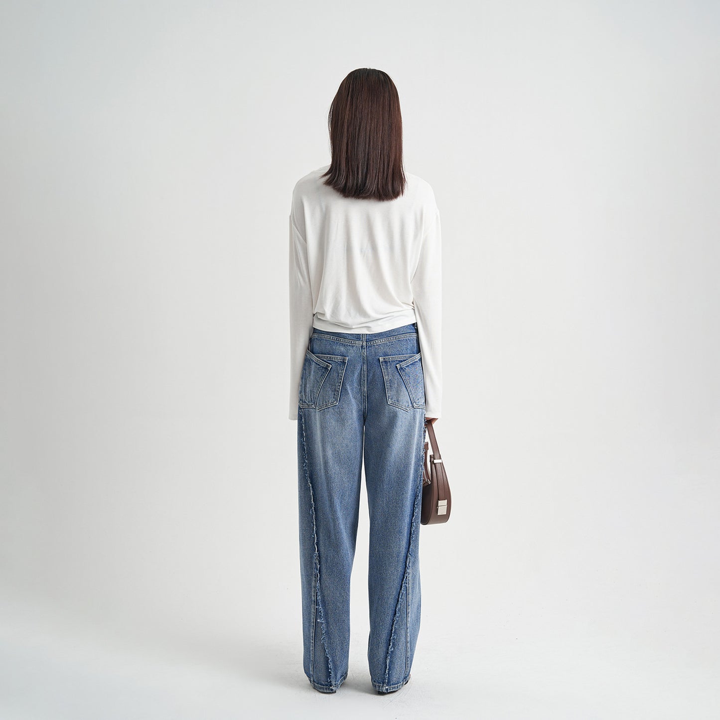 Blue Washed Loose Jeans High-end Women's Trousers High-grade - Lotus Lane