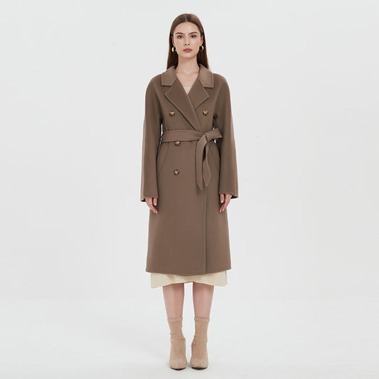 Reversible Cashmere Coat Women's Mid-length - Lotus Lane