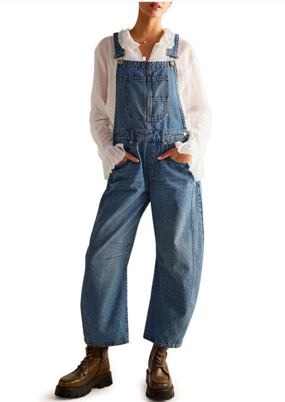 Casual Loose Denim Overalls - Lotus Lane