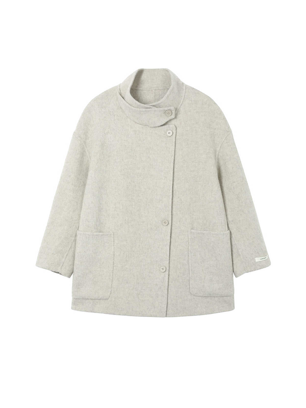 Stand Collar Loose Woolen Female Reversible Cashmere Coat - Lotus Lane