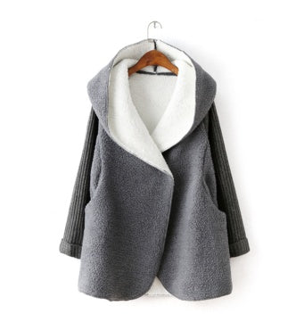 Hooded Jacket Cashmere Sweater Blends Cardigan Coat - Lotus Lane