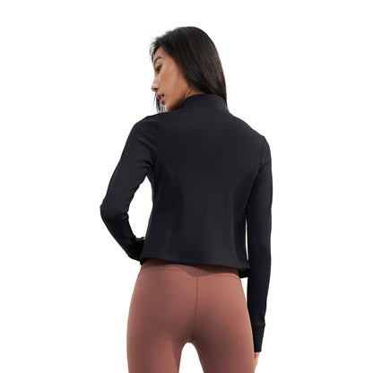 Fleece-lined Thickening Stand Collar Yoga Jacket Outdoor Running - Lotus Lane