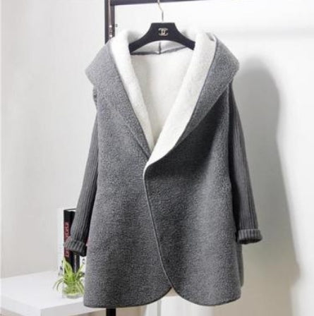 Hooded Jacket Cashmere Sweater Blends Cardigan Coat - Lotus Lane