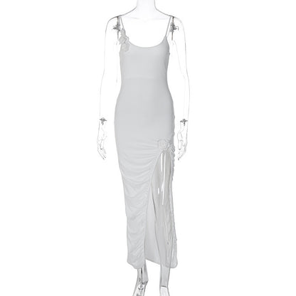 Strap Spliced Slim Fit Dress - Lotus Lane