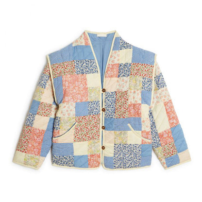 Printed Women's Cotton Padded Clothing Artistic Retro Loose Single-breasted Cardigan - Lotus Lane