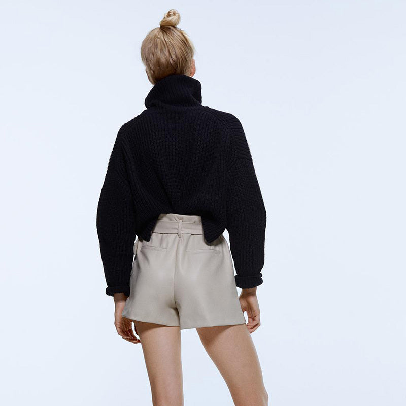 Women's leather shorts