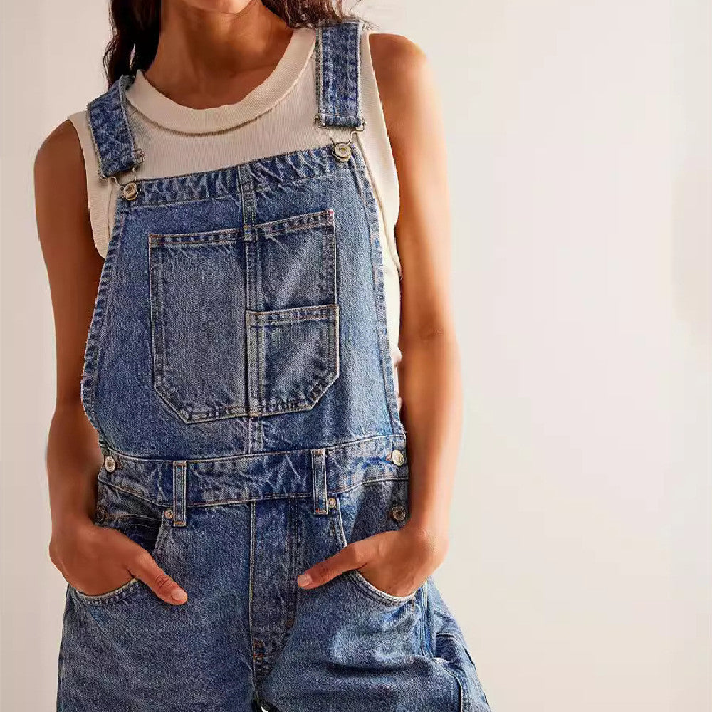 Casual Loose Denim Overalls - Lotus Lane