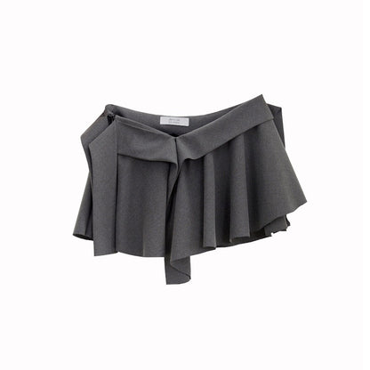 Dark Gray Vertical Cut Irregular Skirt - Lotus Lane