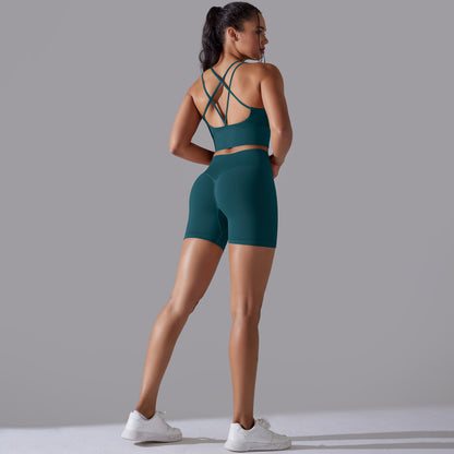 Seamless Knitted Solid Color Beauty Back High Elastic Sports Skinny Yoga Clothes Suit - Lotus Lane