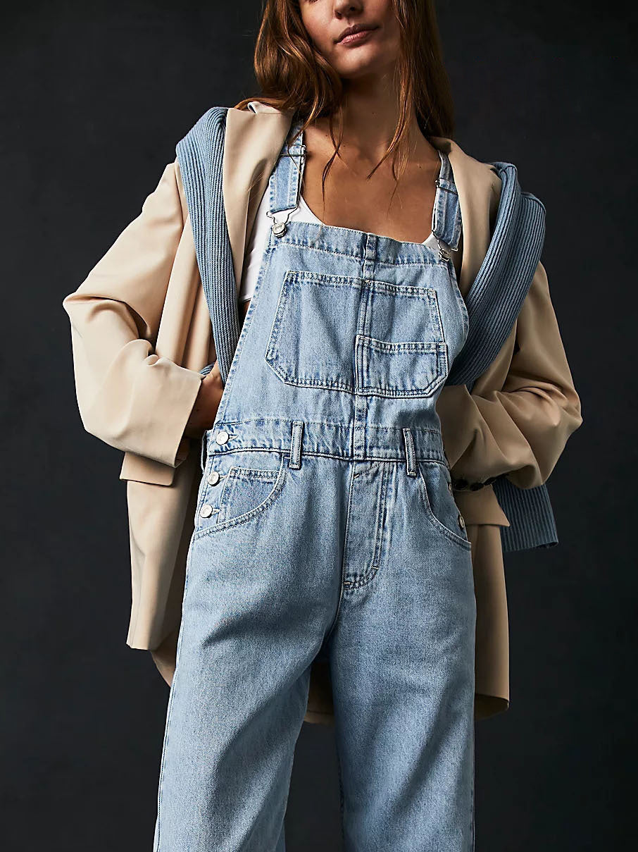 Casual Loose Denim Overalls - Lotus Lane