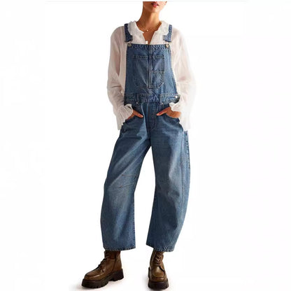 Casual Loose Denim Overalls - Lotus Lane