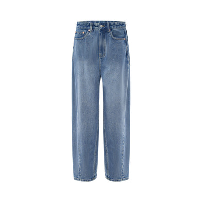 Blue Washed Loose Jeans High-end Women's Trousers High-grade - Lotus Lane