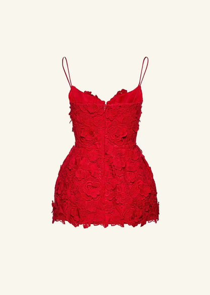 Red Pattern Decorative Sexy Sling Dress - Lotus Lane