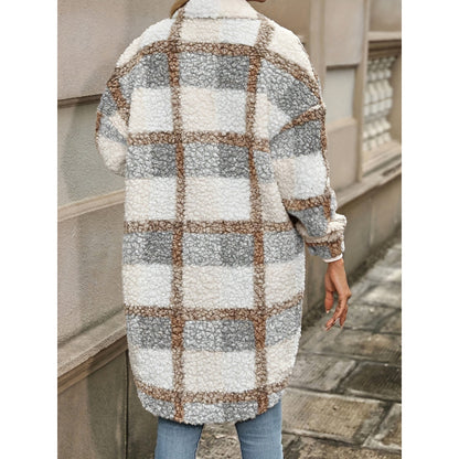 Lapel Colorblock Plaid Jacket New Design Sense Padded Coat Women's Clothing - Lotus Lane