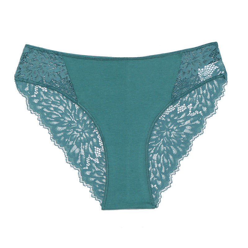 Women's Cotton Lace Stitching Briefs - Lotus Lane