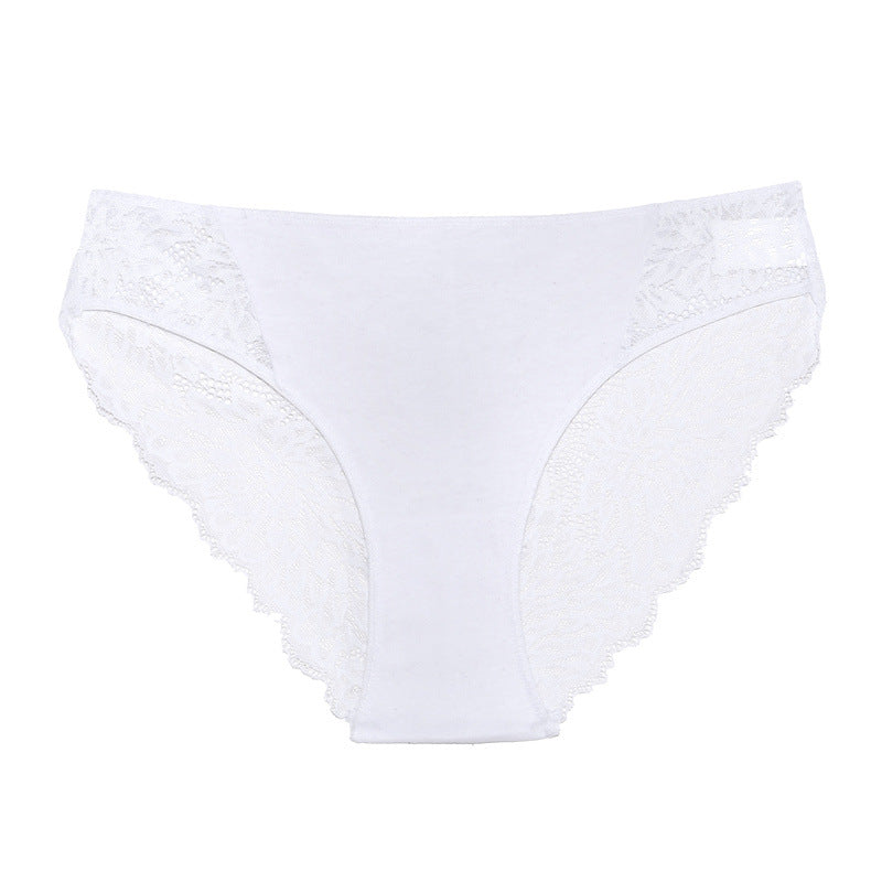 Women's Cotton Lace Stitching Briefs - Lotus Lane