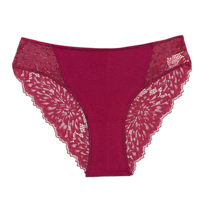 Women's Cotton Lace Stitching Briefs - Lotus Lane