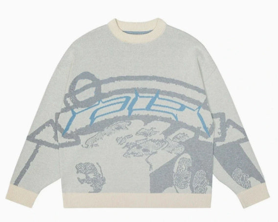 Street Print Sweater For Women - Lotus Lane