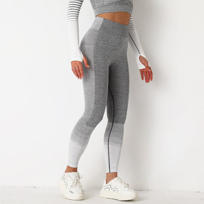 Seamless Striped Knitted Yoga Fitness Pants - Lotus Lane