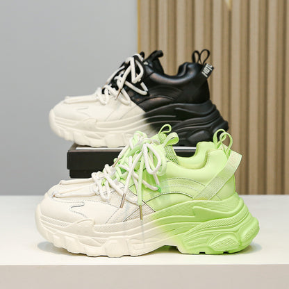 Green Contrast Gradient Ins Sneakers