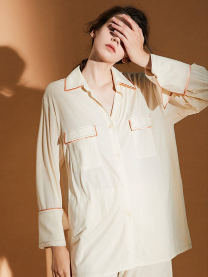 TL Pure Cotton Loose Long Sleeve Pajamas - Lotus Lane