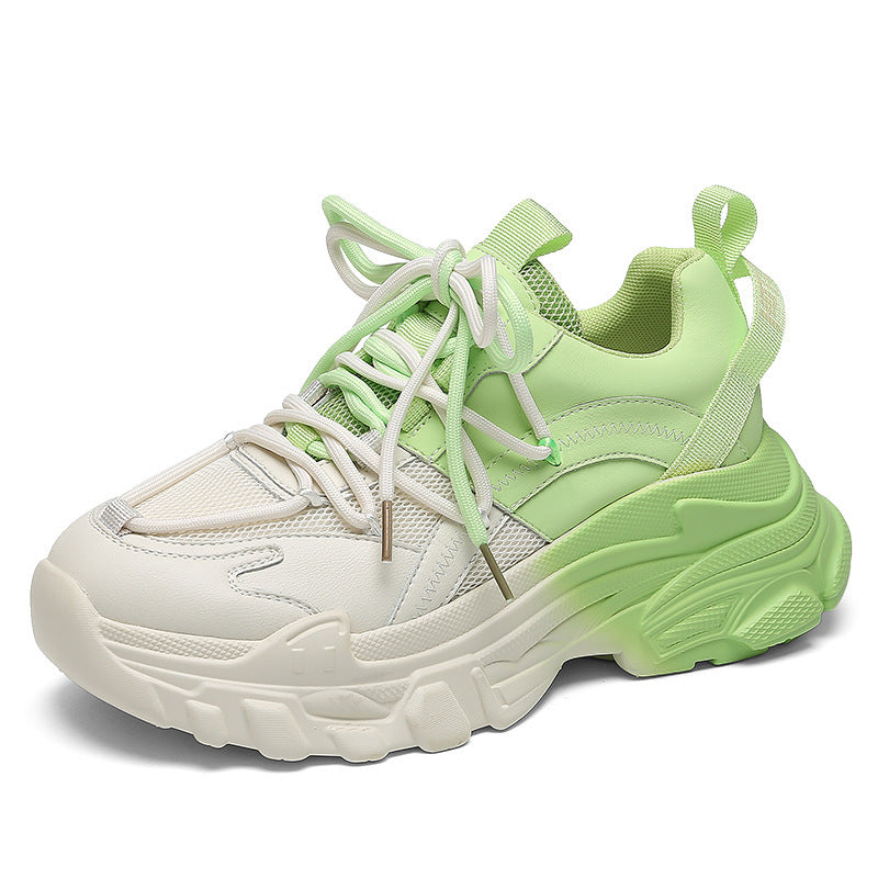 Green Contrast Gradient Ins Sneakers