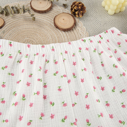 Thin Cotton Printed Comfortable Loose Breathable Short-sleeved Shorts Summer Pajamas Home Wear For Women - Lotus Lane