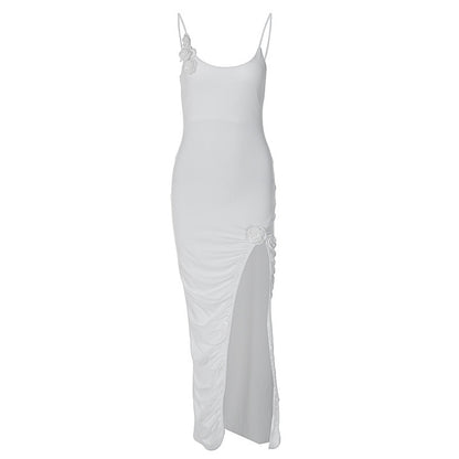 Strap Spliced Slim Fit Dress - Lotus Lane