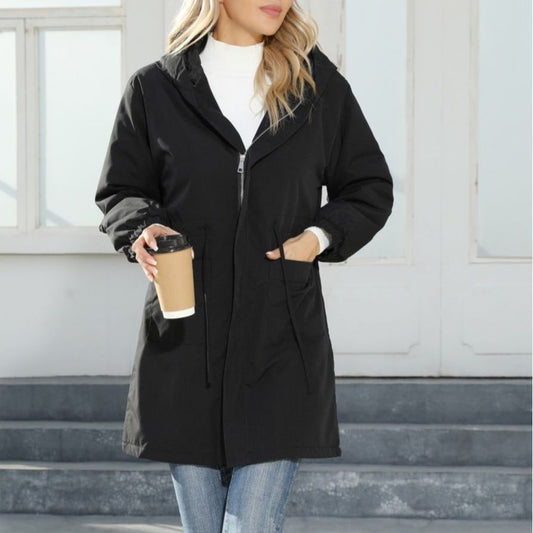 Women's Hooded Fleece Trench Coat Women's Gore-Tex Jacket - Lotus Lane