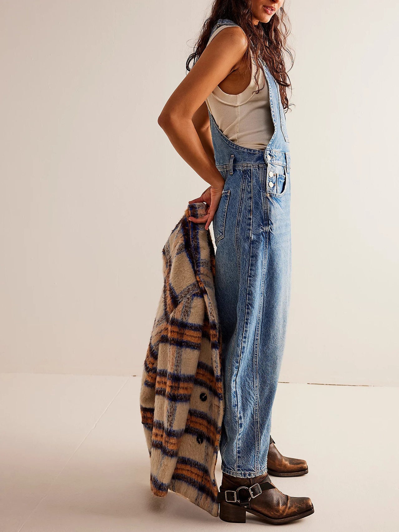 Casual Loose Denim Overalls - Lotus Lane