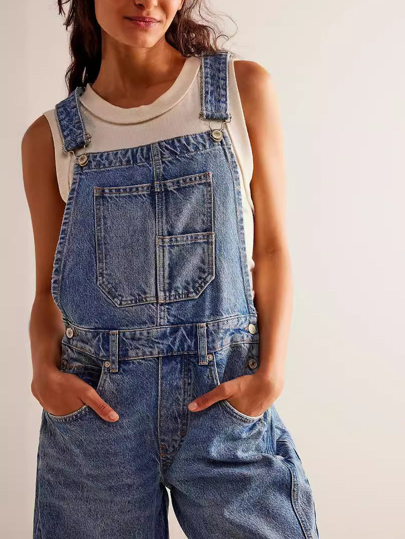 Casual Loose Denim Overalls - Lotus Lane